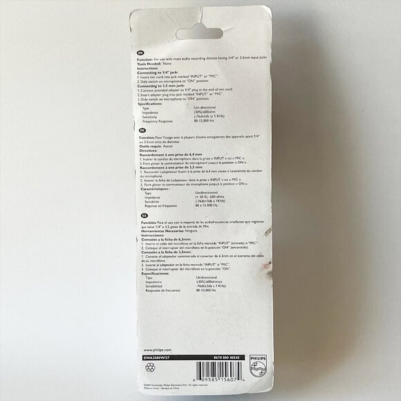 Philips Dynamic Cable Karaoke Microphone NIB - Picture 3 of 4